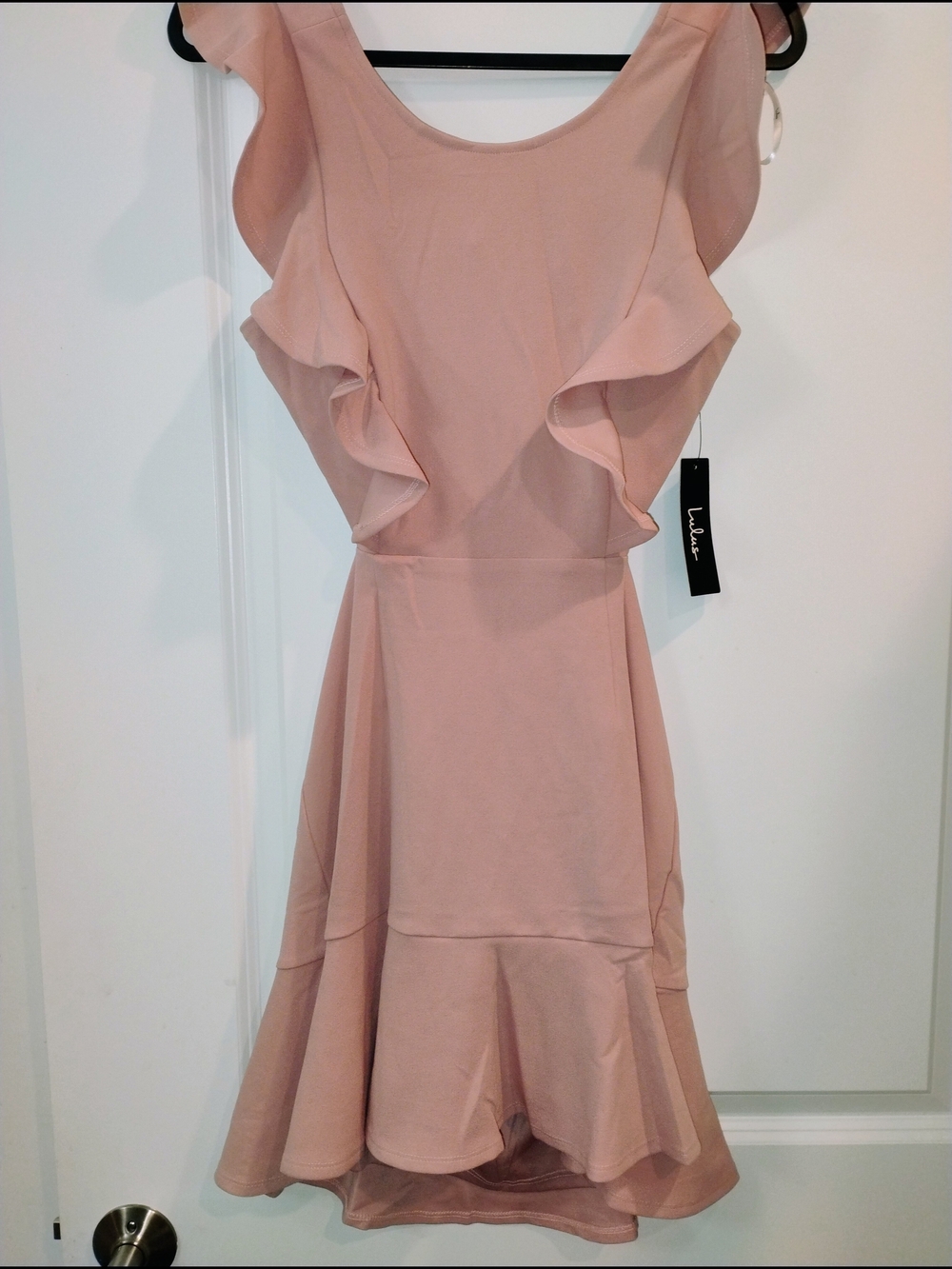 Lulu's Blush Pink Ruffle Flutter Sleeve Mini Dress Coquette Balletcore Medium - Picture 10 of 10